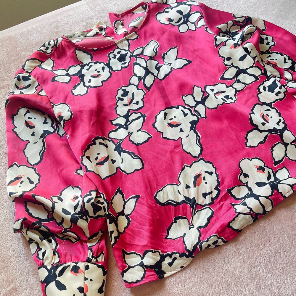 Zara Basic Fuchsia Pink Blouse - Picture 7 of 11